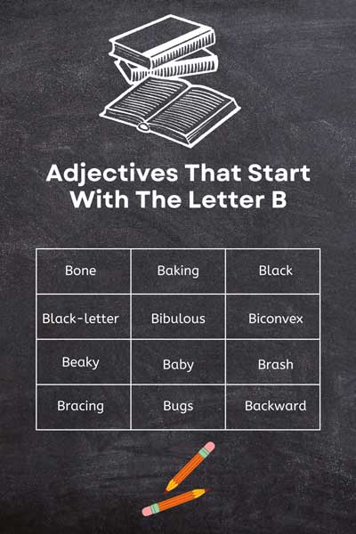 Adjectives That Start With The Letter B