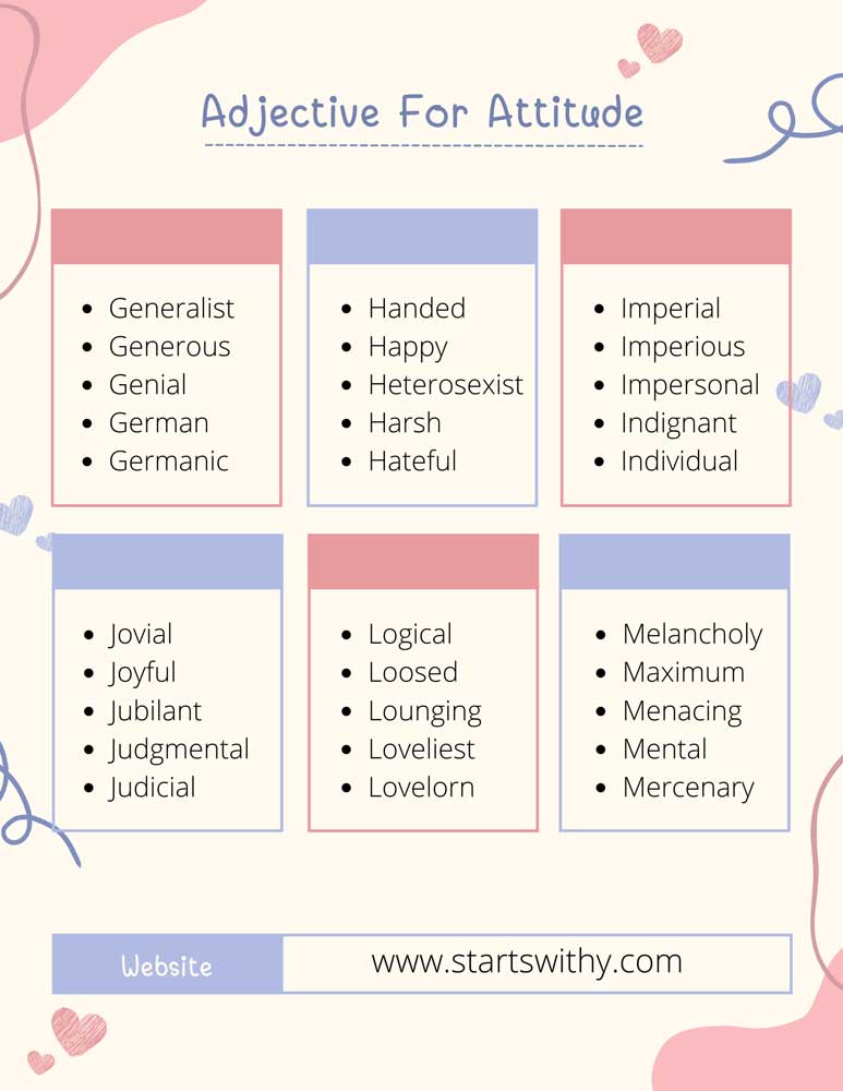 Adjective For Attitude