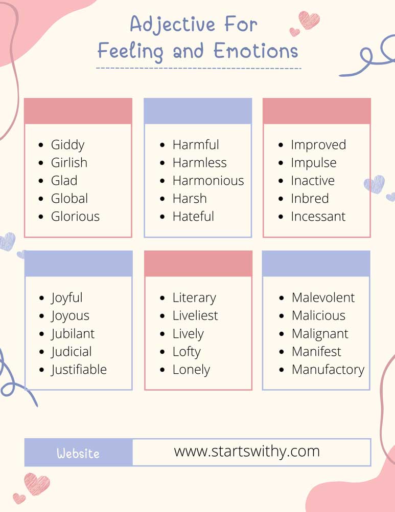 Adjective For Feeling and Emotions