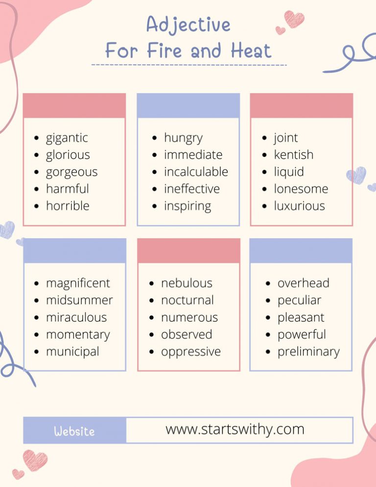 1000+ Adjective Words to Describe Fire and Heat