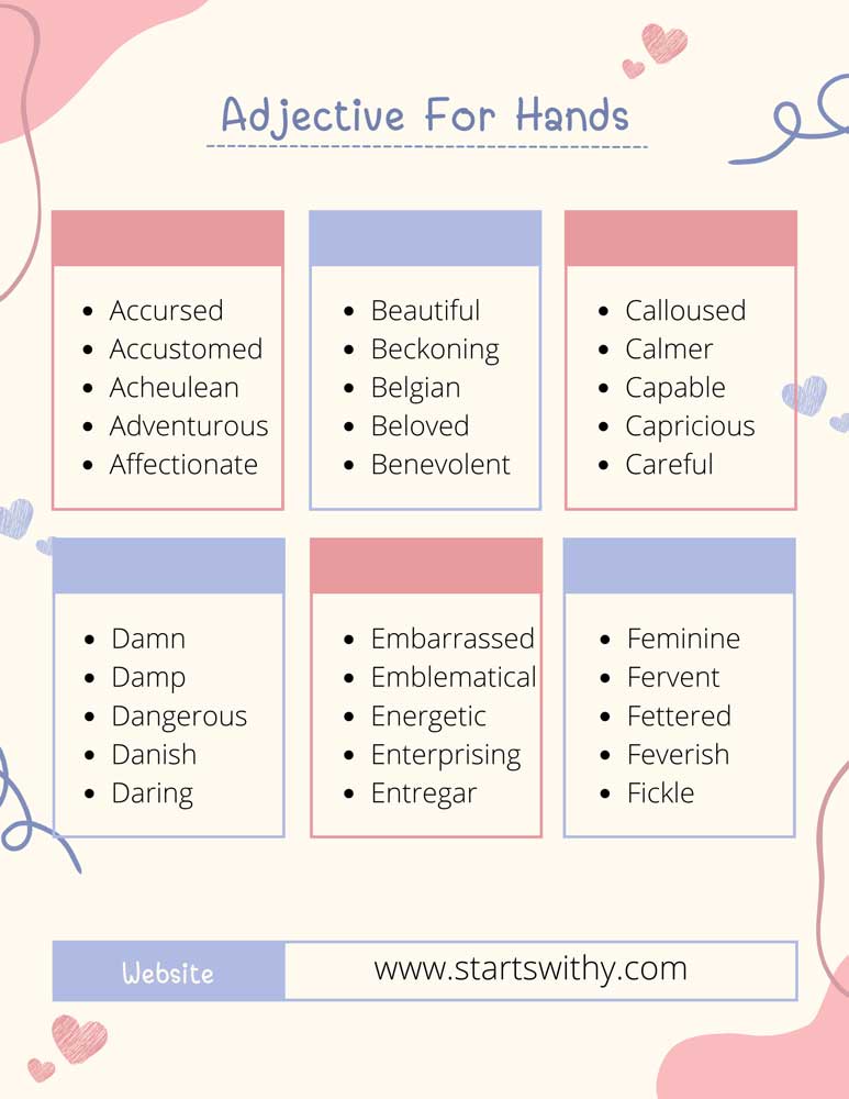 Adjective For Hands