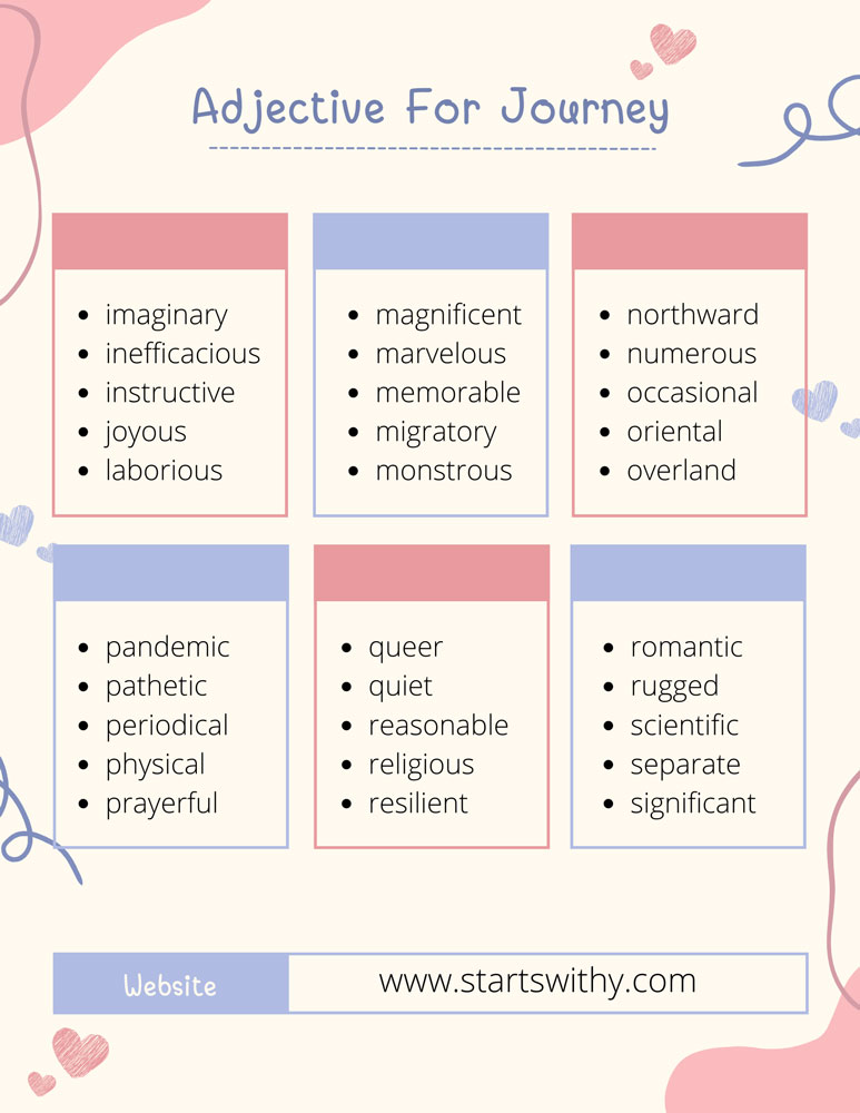 adjectives similar to journey