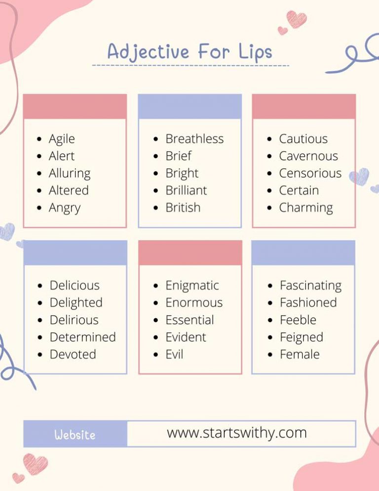 450+ Adjective Words To Describe Lips