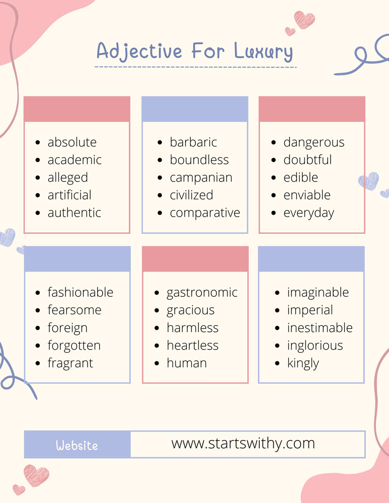 Adjective For Luxury