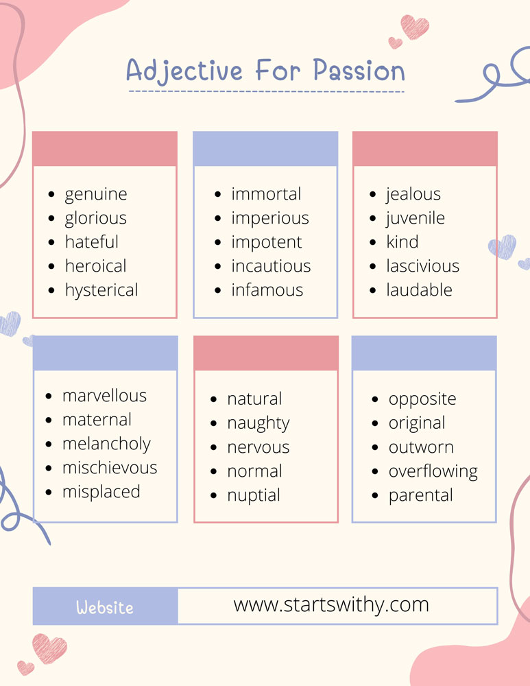 Adjective For Passion