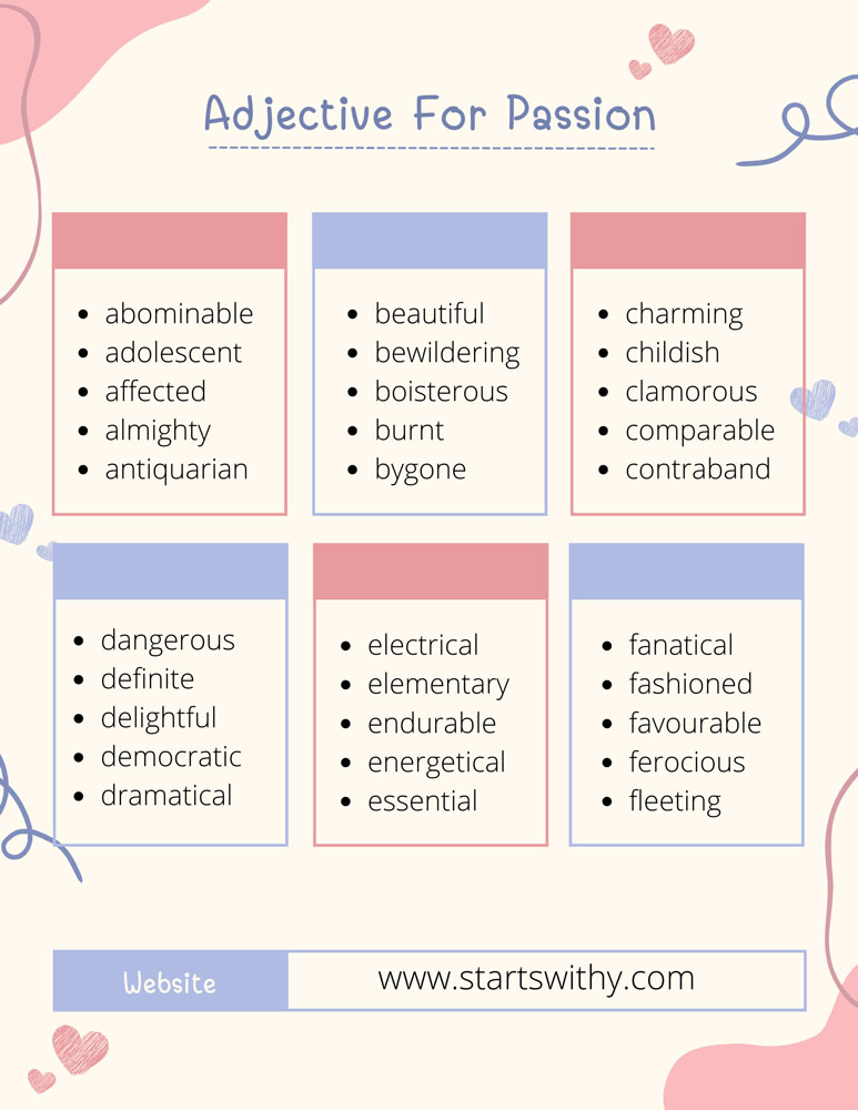 Adjective For Passion