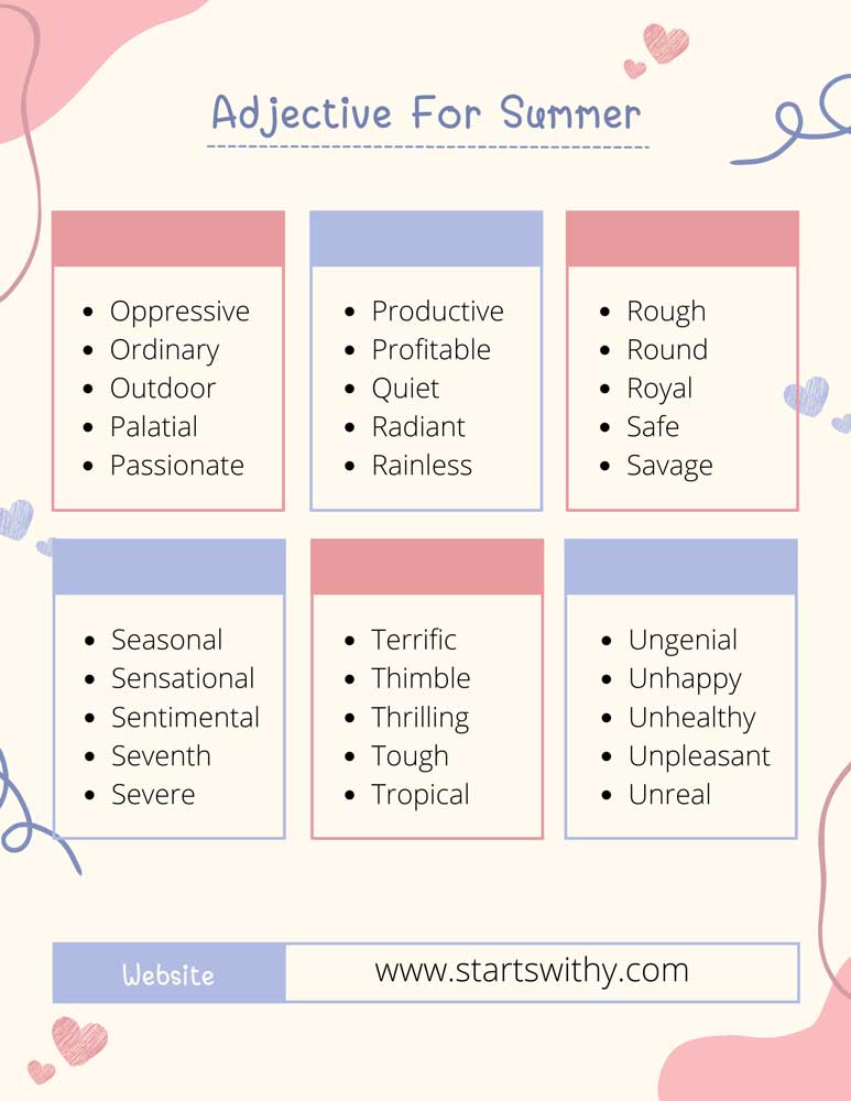 Adjective For Summer