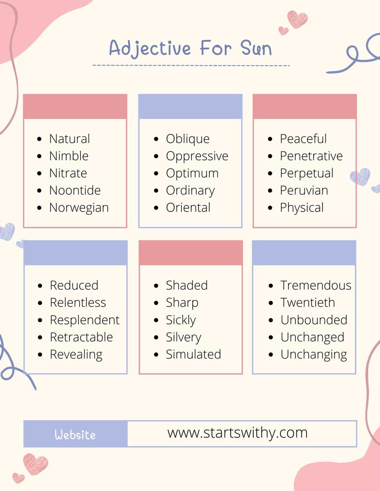 Adjective For Sun