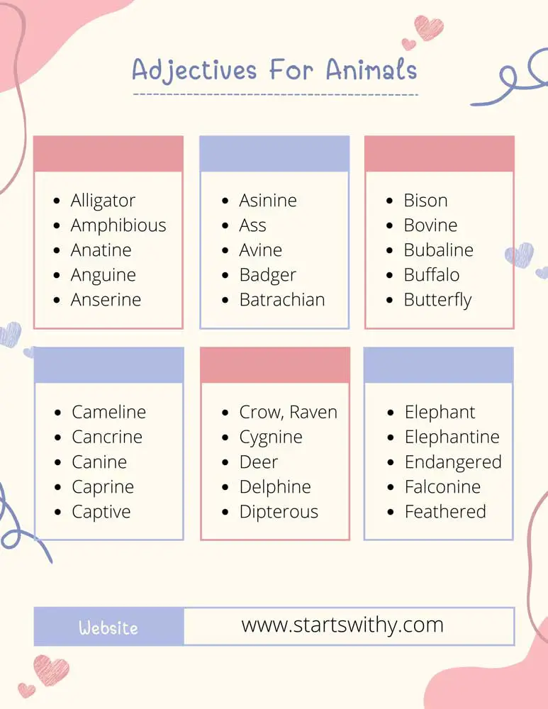 Adjectives For Animals