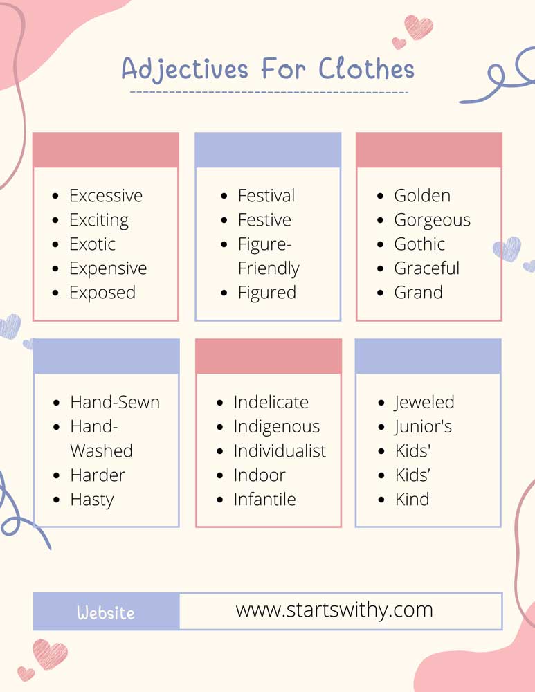 Adjectives For Clothes