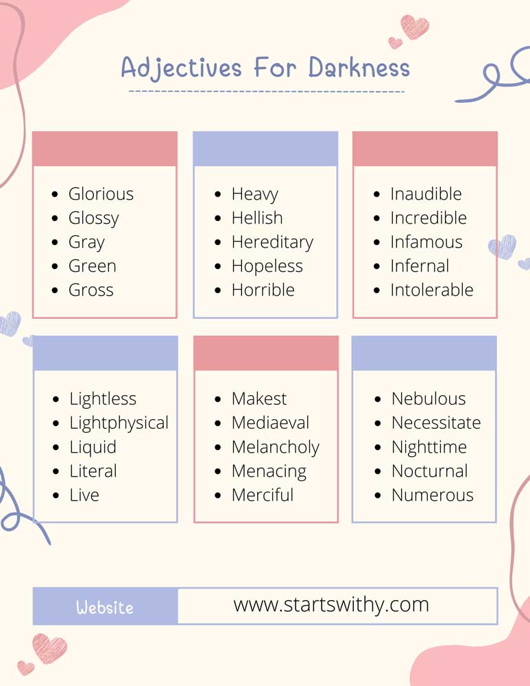 Adjectives For Darkness