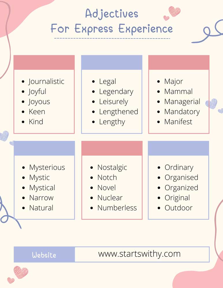 Adjectives For Express Experience
