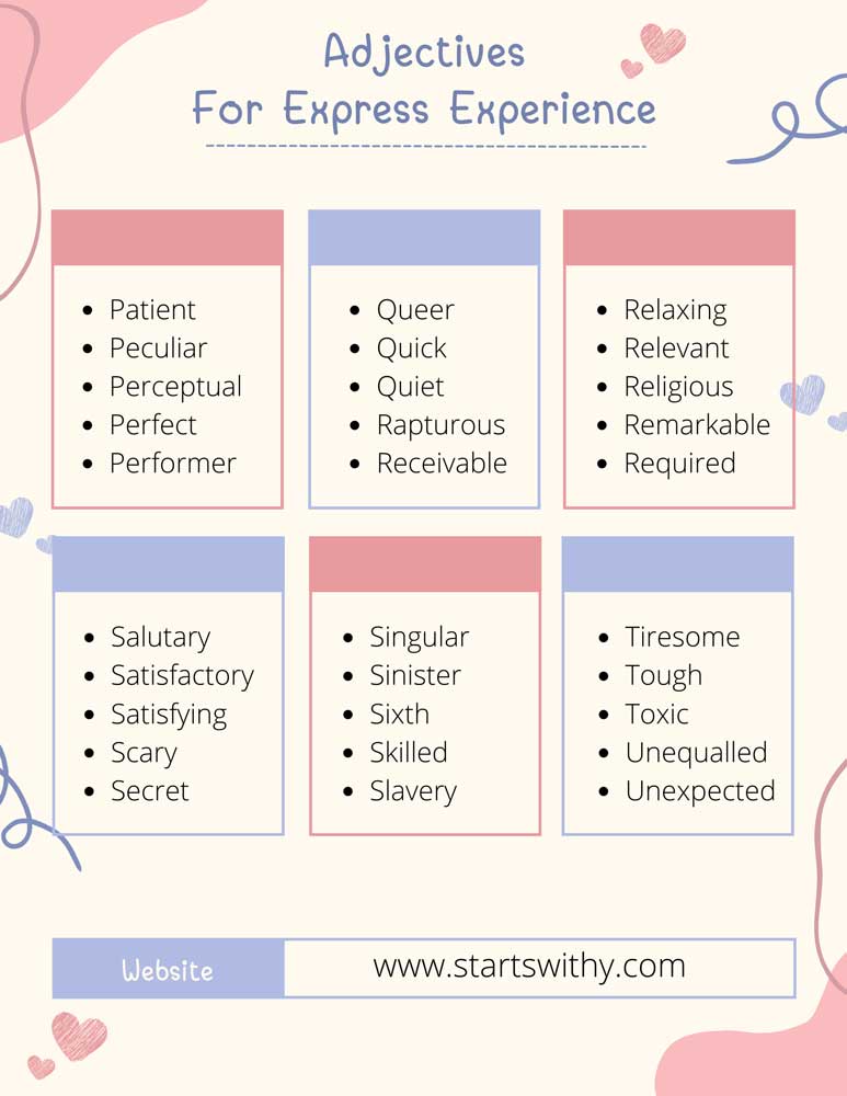 Adjectives For Express Experience