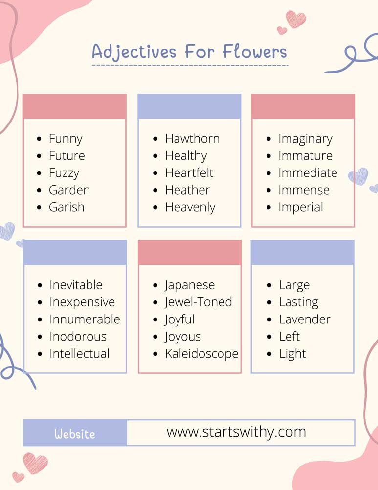 Adjectives For Flowers