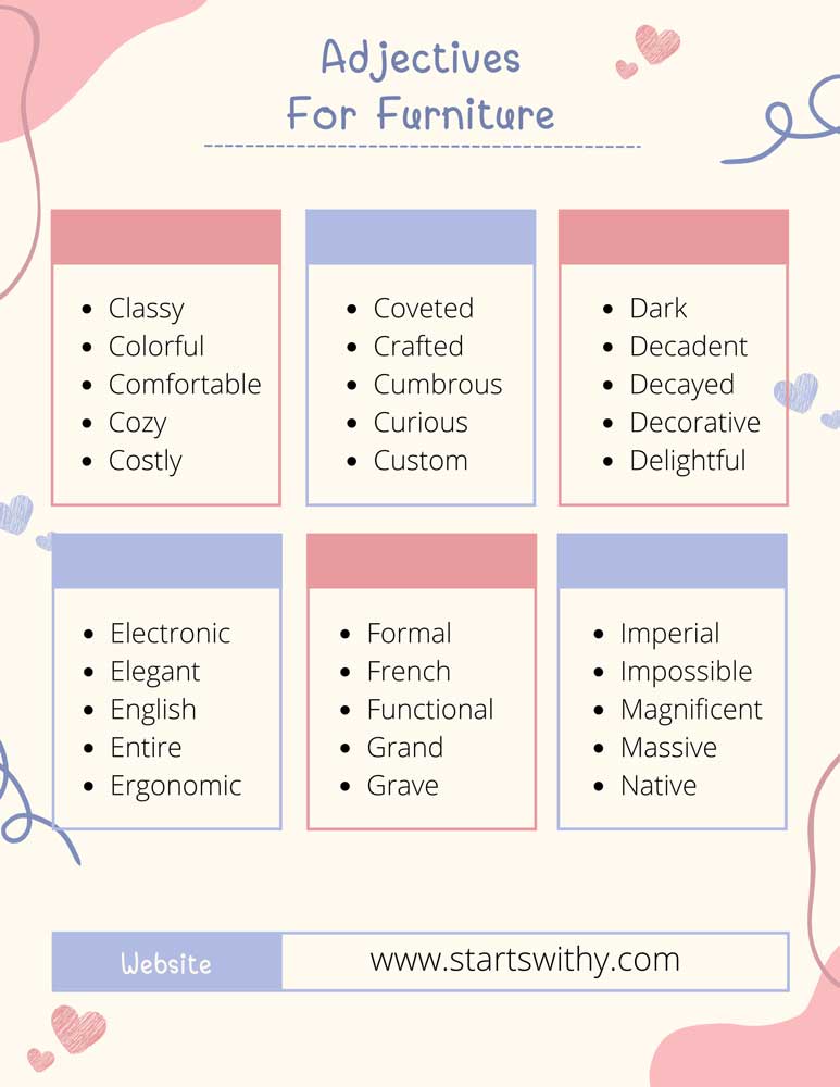 Adjectives For Furniture