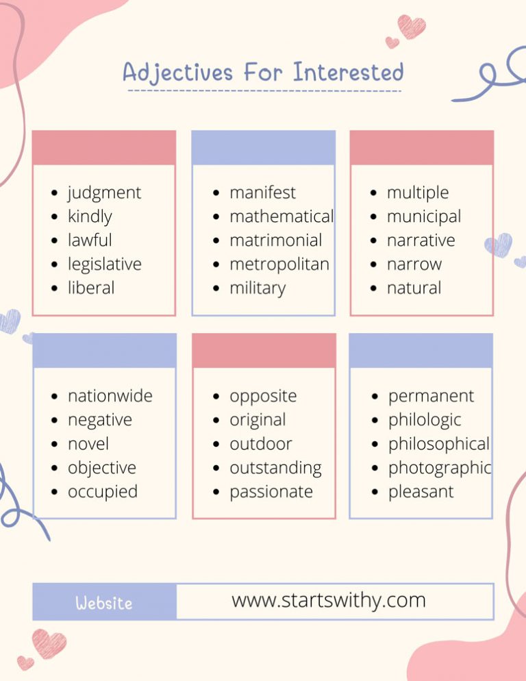 950 Adjective Words To Describe Interested