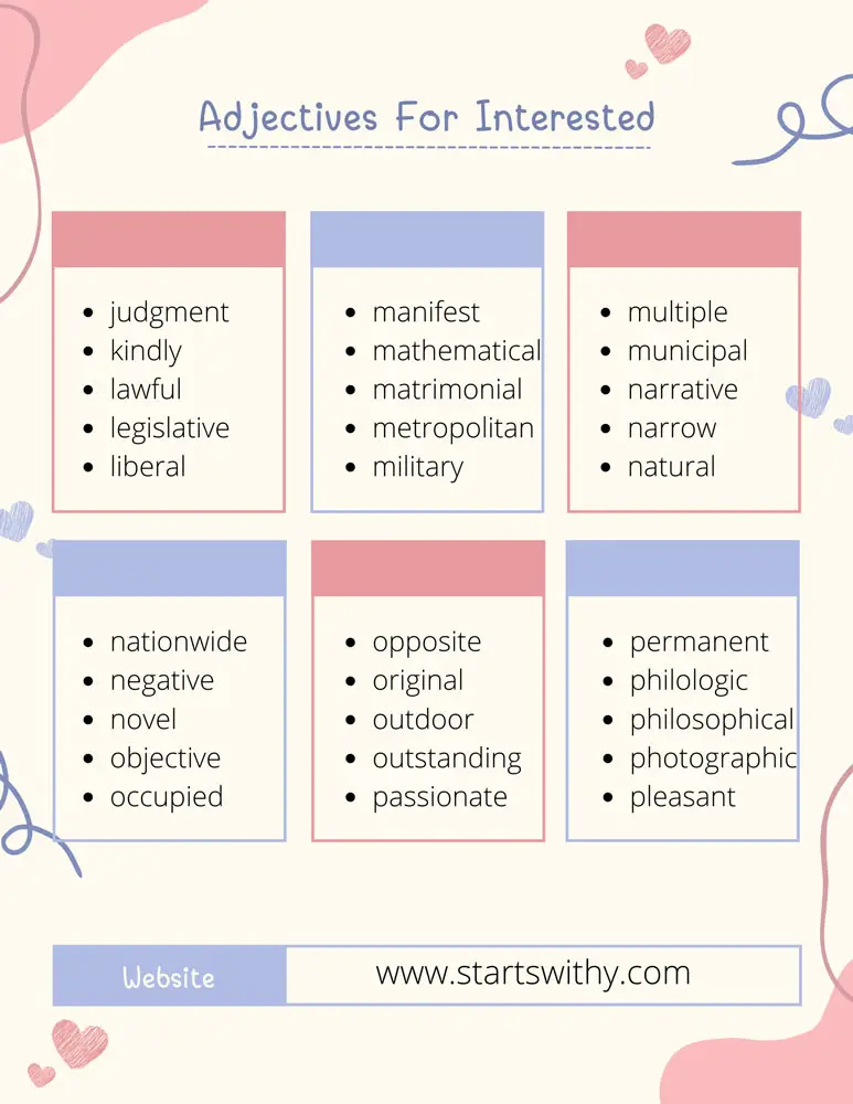 Adjectives For Interested
