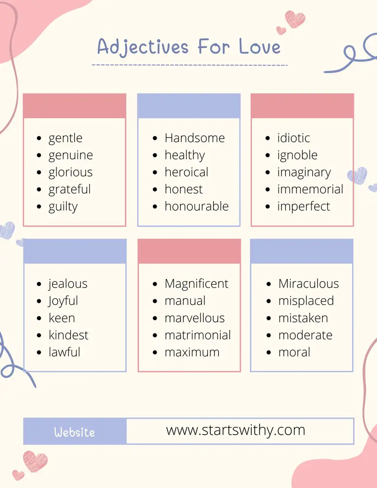 Adjectives For Love
