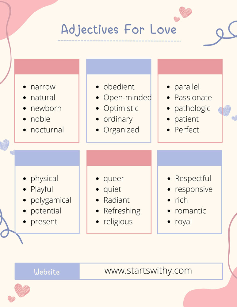 Adjectives For Love
