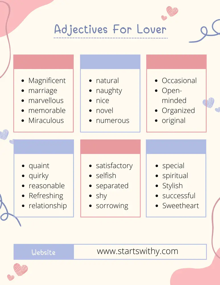 Adjectives For Lover
