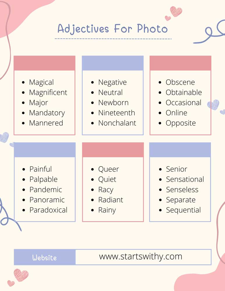 Adjectives For Photo