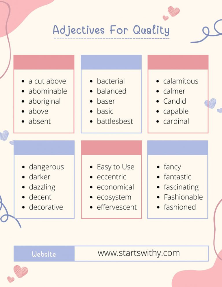 1250+ Adjective Words to Describe Quality