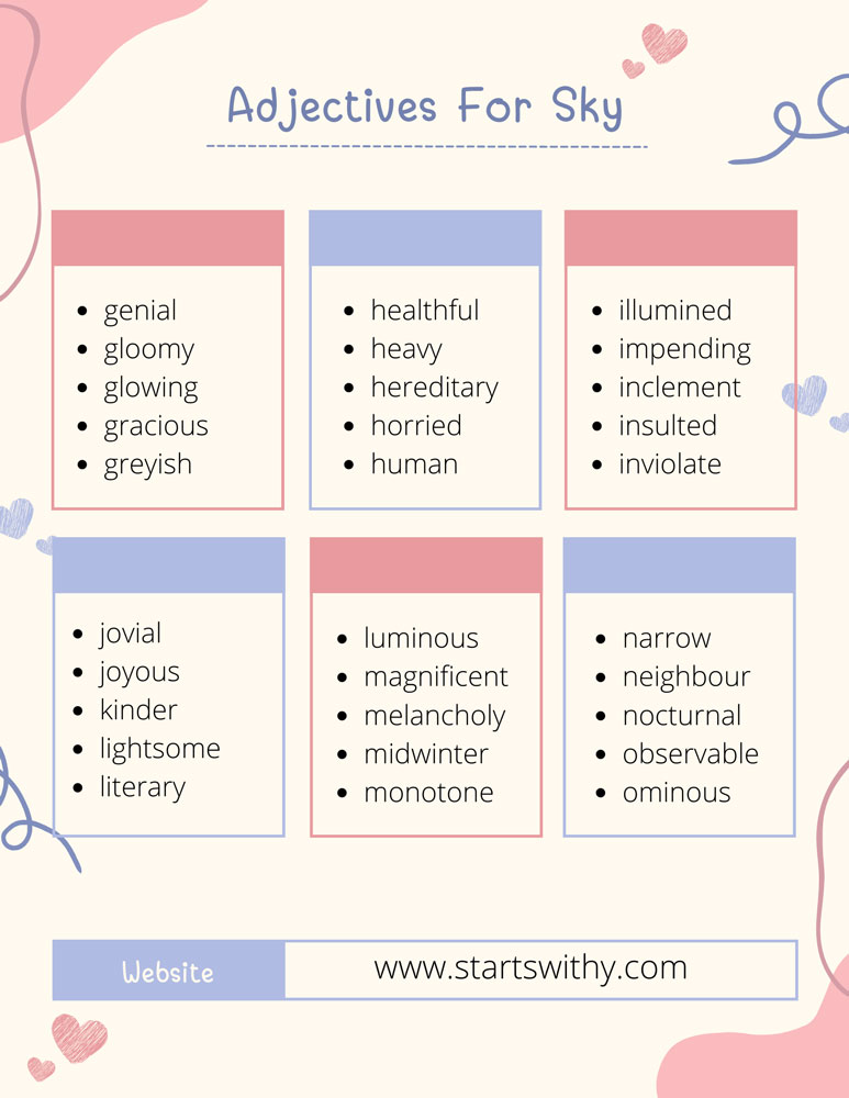 Adjectives For Sky