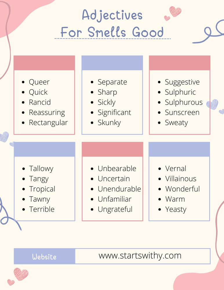 Adjectives For Smells Good