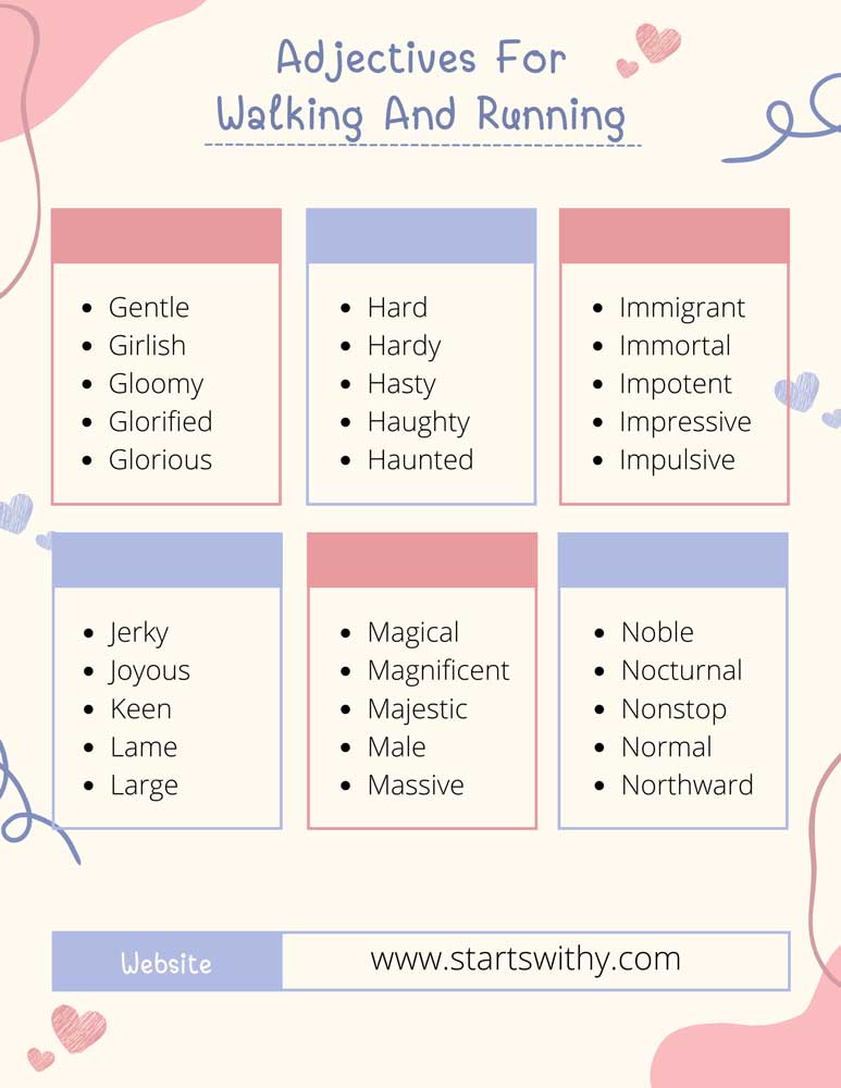 Adjectives For Walking And Running