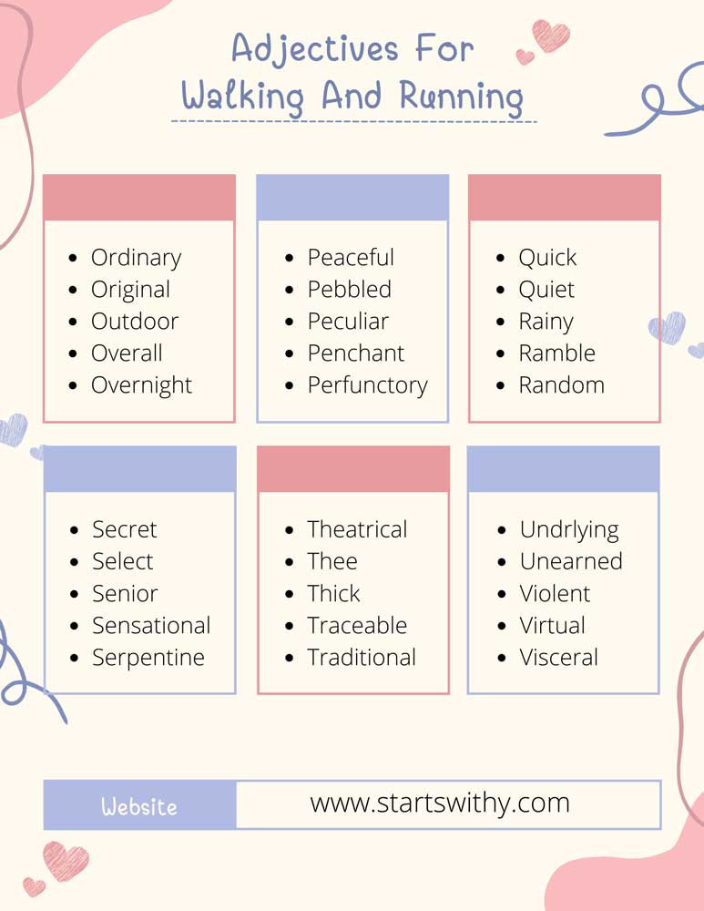 Adjectives For Walking And Running
