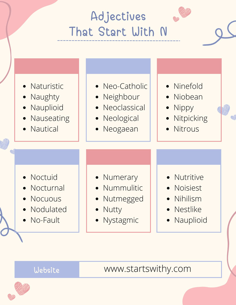 Adjectives That Start With N