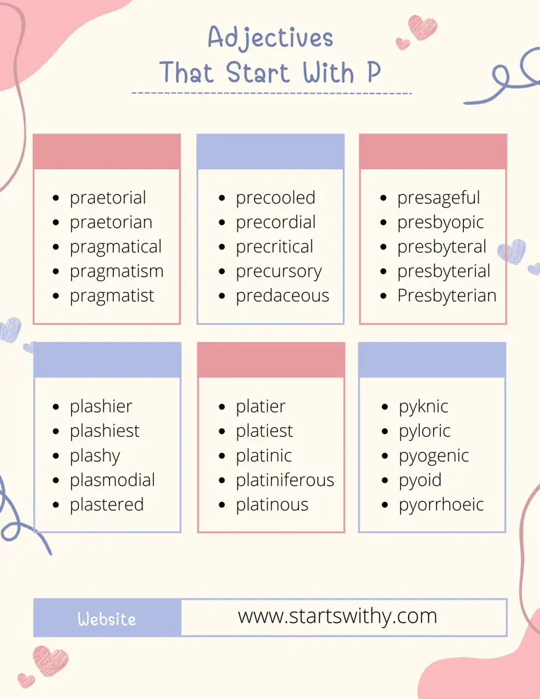 Adjectives That Start With P