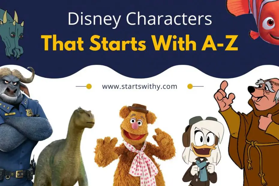 Disney Characters List From A To Z