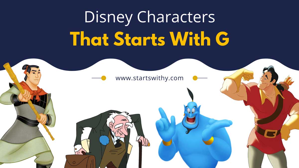 62 Disney Characters That Starts With G