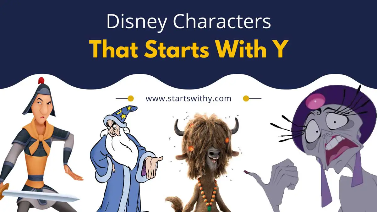 Disney Characters That Starts With Y