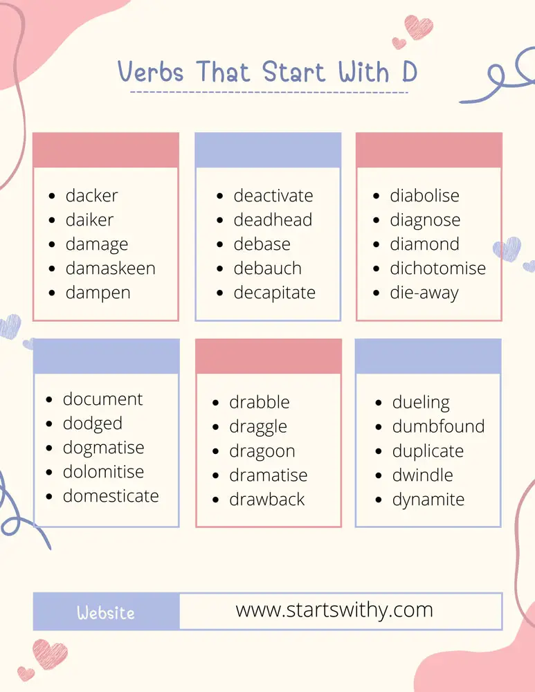 Verbs That Start With D