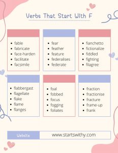 Verbs That Start With F