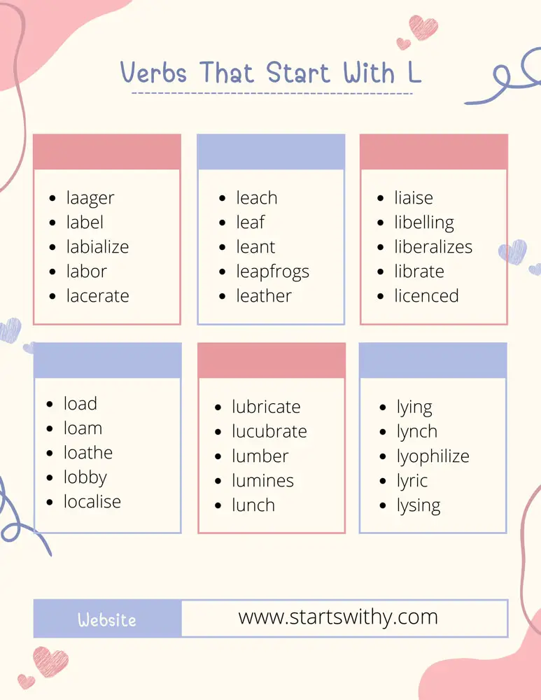 Verbs That Start With L