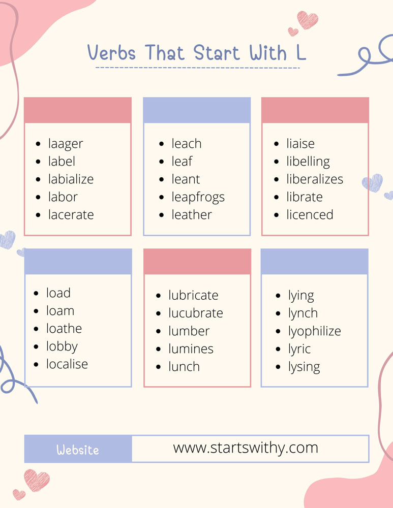 Verbs That Start With L