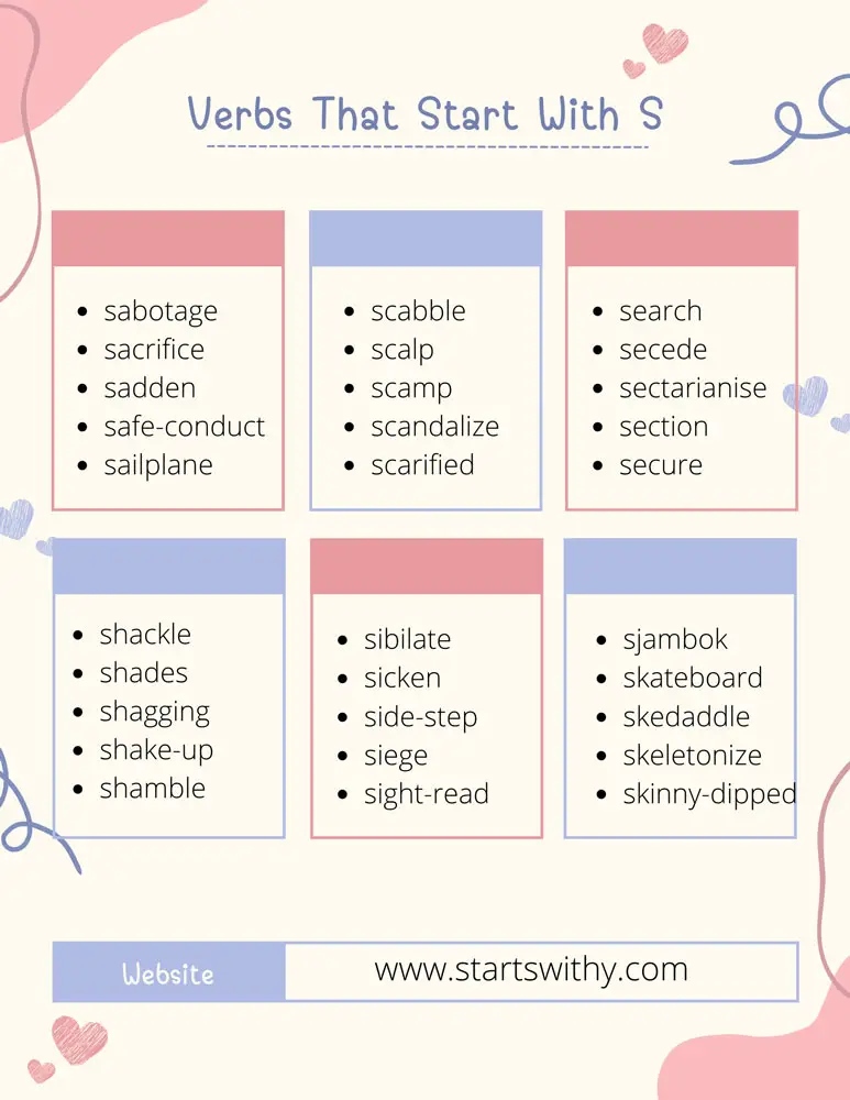 Verbs That Start With S