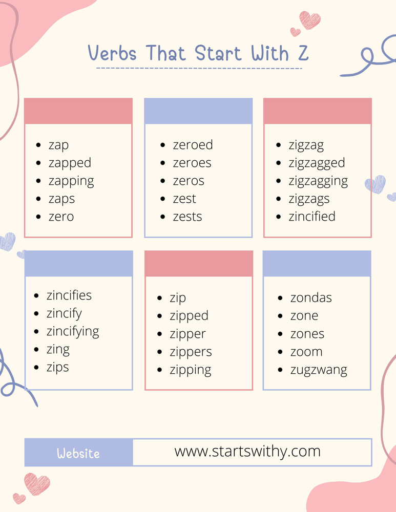 Verbs That Start With Z