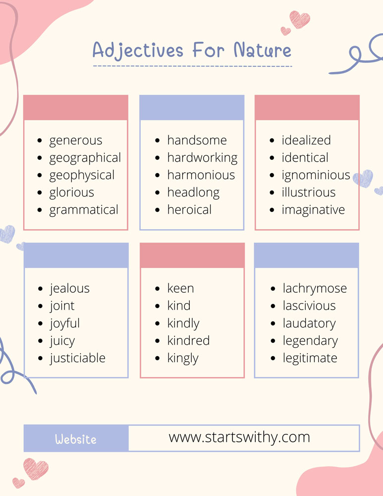 adjectives for nature