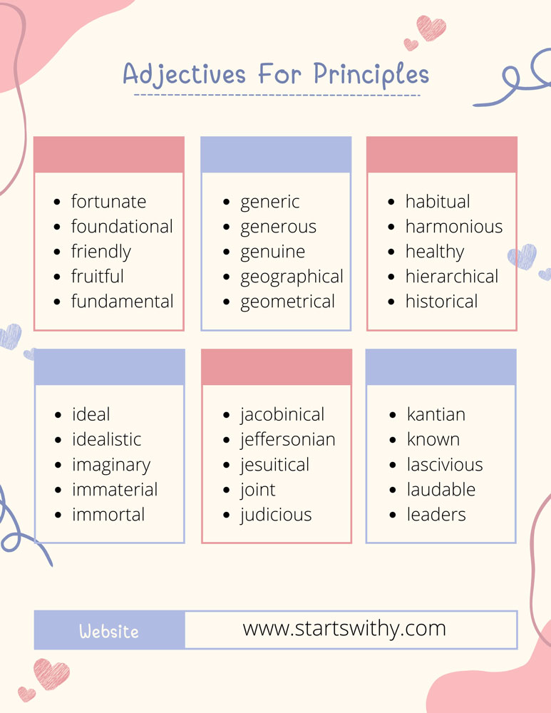 adjectives for principles
