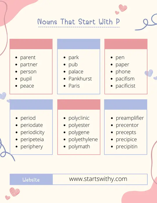 Nouns That Start With P