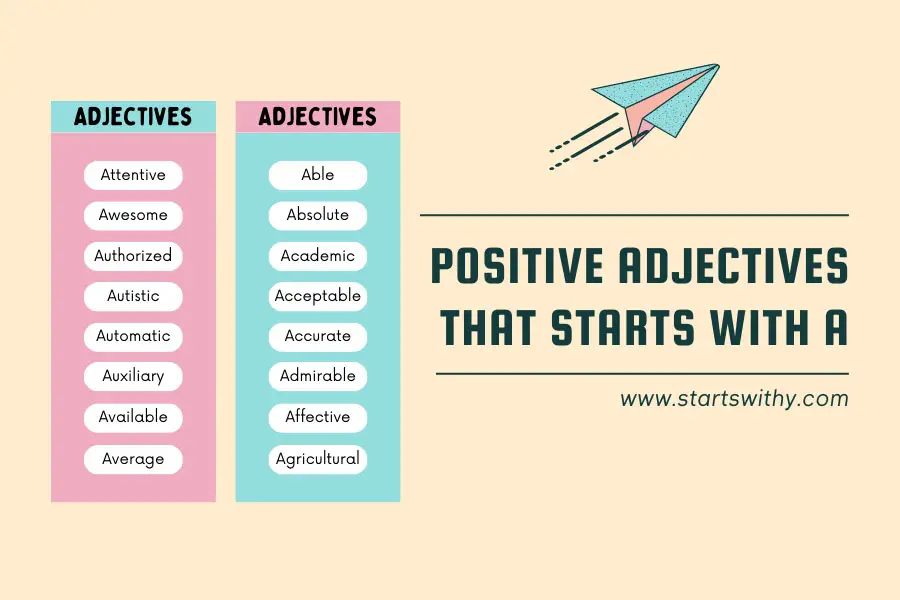 Positive Adjectives That Starts With A