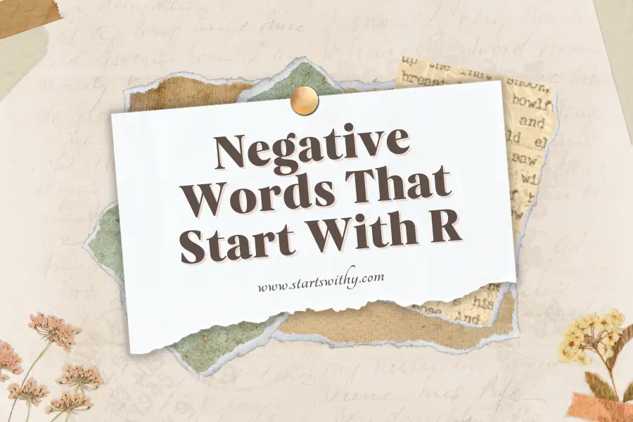 Negative Words That Start With R
