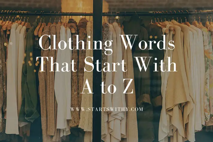 List of Clothing Words