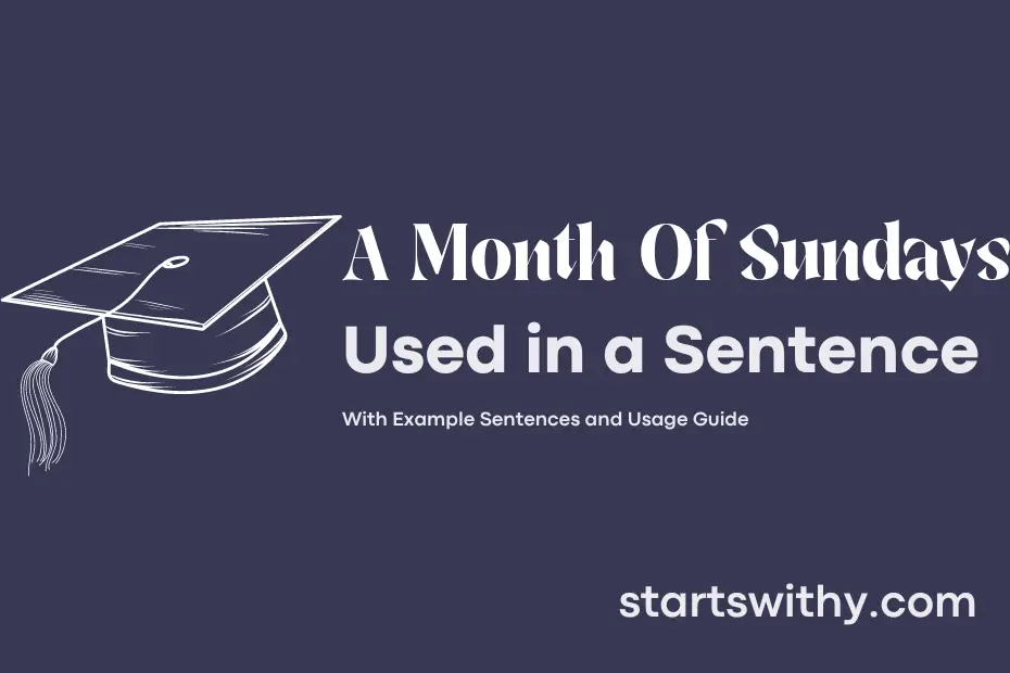 sentence with A Month Of Sundays