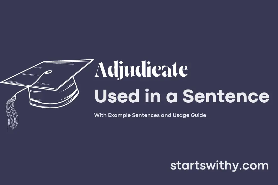 sentence with Adjudicate