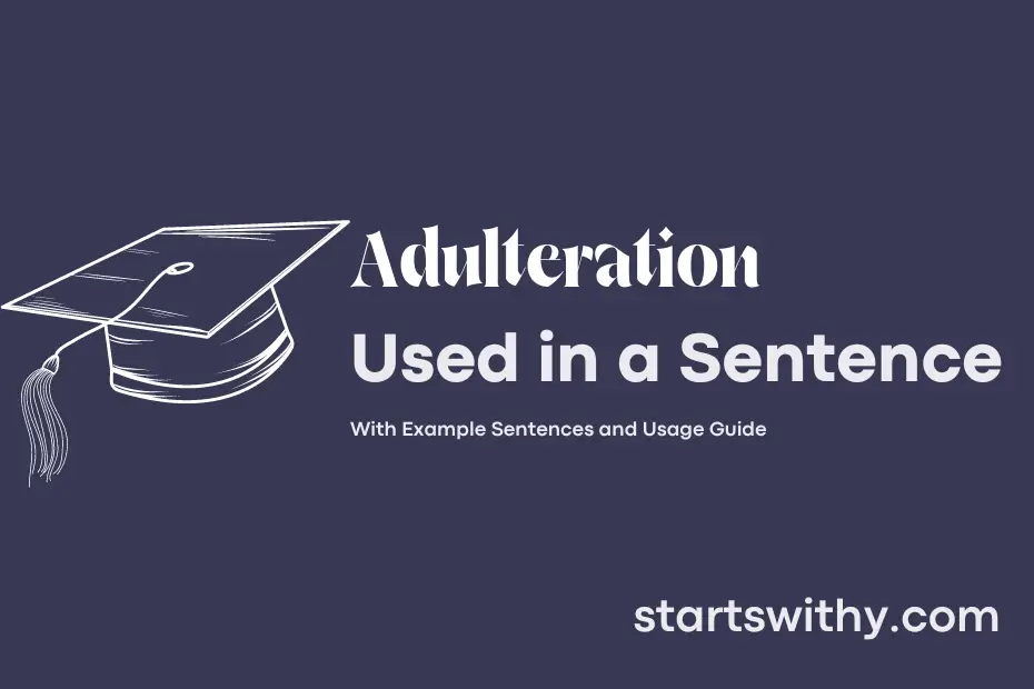 sentence with Adulteration